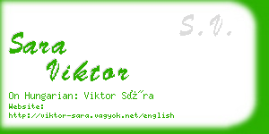 sara viktor business card